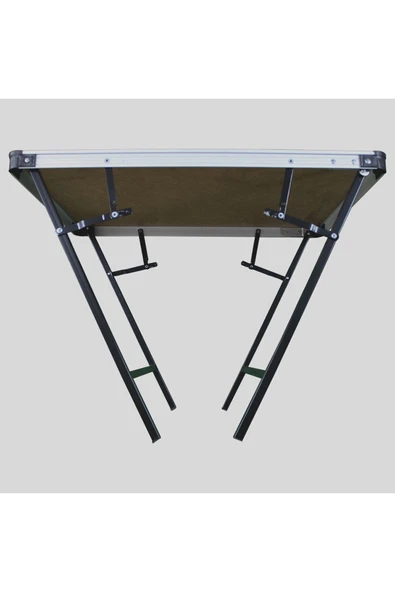 SOLANO Katlanır Kamp Masası Alüminyum Çerçeve Mdf Üst Tabla 48*68CM - Resim 4