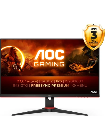 AOC 24G2ZE 23.8" 0.5 ms Full HD IPS 240 Hz Oyuncu Monitörü