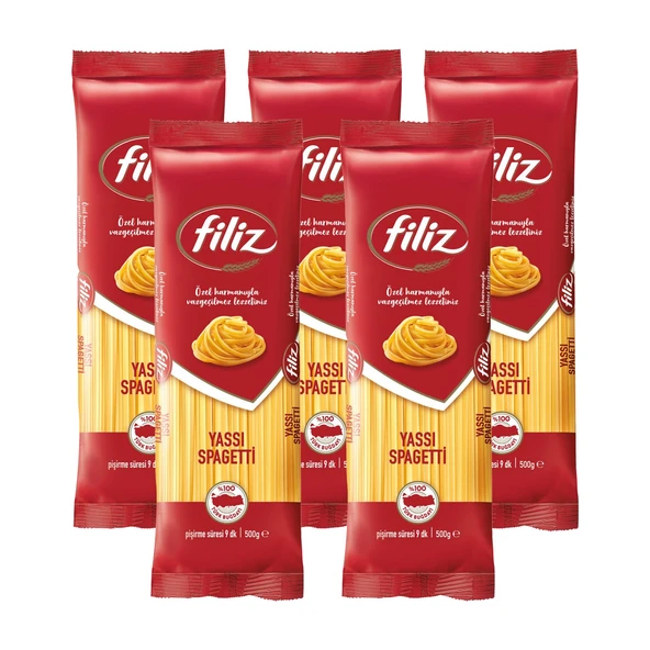 Filiz Yassı Spagetti 500 Gr. X 5 Adet