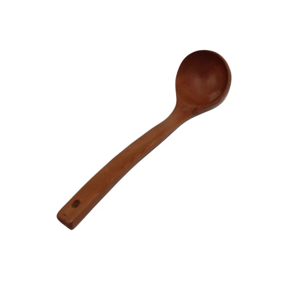 30 cm Ahşap Kepçe Derin Çorba Kaşığı Ahşap Tahta Yemek Kepçesi Asma Delikli Kepçe - 3