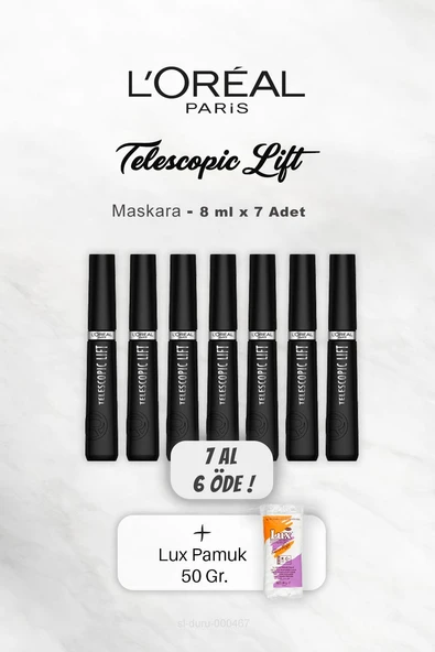 7 AL 6 ÖDE Loreal Paris Telescopic Lift Maskara, Pamuk