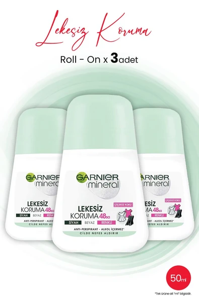 Garnıer Mineral Roll On Lekesiz Koruma 48 Saat 50 ML x 3 Adet ürün görseli