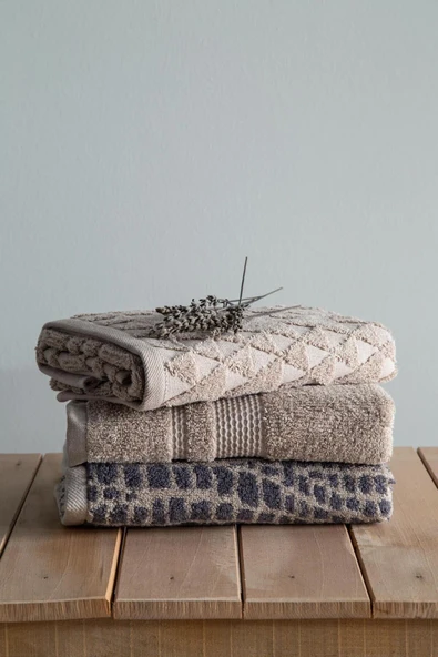 Apricitas HOME AP 50x90 3LU HAVLU SETI LOUIS - BANYO SETİ - 3