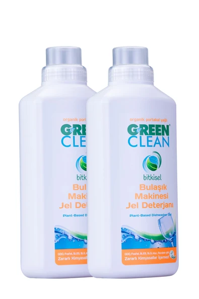 Green Clean Bitkisel Bulaşık Makinesi Jel Deterjanı Portakal Yağlı 1000 ml x 2 Adet