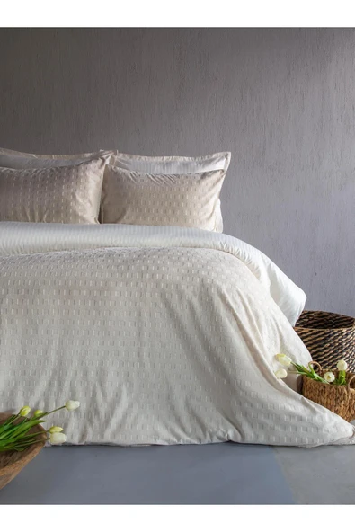 Apricitas HOME ÇİFT KİŞİLİK UNIQUE TOUCH NEV TAKIMI TIMES ECRU - NEVRESIM