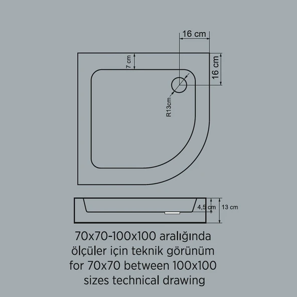 UBM İnci Panelli Duş Teknesi 80*80 - 2