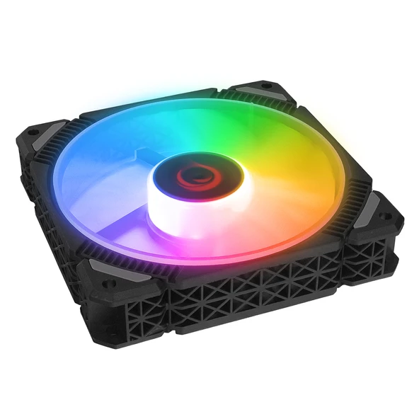 Rampage Fan Kasa Cross F20 38Cfm 1200Rpm 12Cm Raınbow 3P+4P Molex Soketlı Sıyah