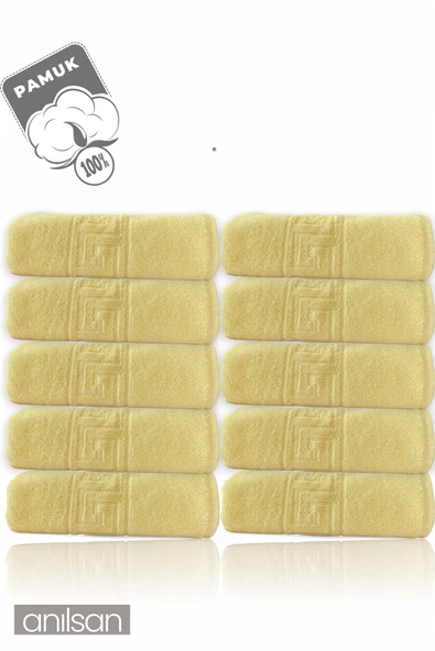 100'lü Greek Sarı Banyo Havlusu - 70x140 Cm, 490 Gr, %100pamuk, Spa Ve Otel Havlusu (10 Adet) - 2