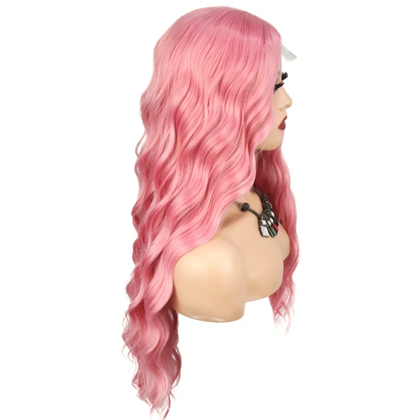 Pembe Dalgalı Tül Peruk - Resim 4