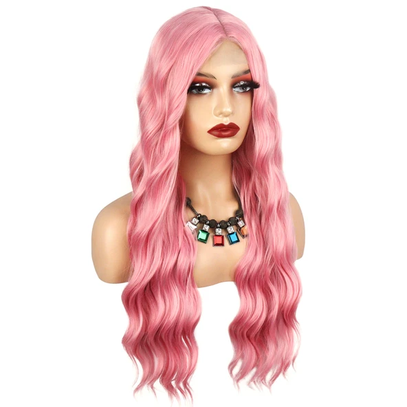 Pembe Dalgalı Tül Peruk - Resim 2