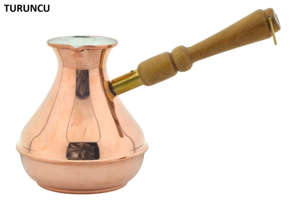 Bakır Sade Zarif Minimal 375ml Türk Kahvesi Renkli Rus Cezvesi Orta - 3