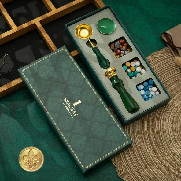 Mum Mühürü Antik Set 4 Renk 75 Metalik Wax Ahşap Sap - 4