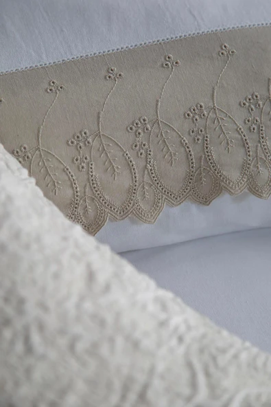 Apricitas HOME Çift Kişilik Yatak Örtüsü Nevresim Set Toledo Beıge - Yatak Ortusu - 4