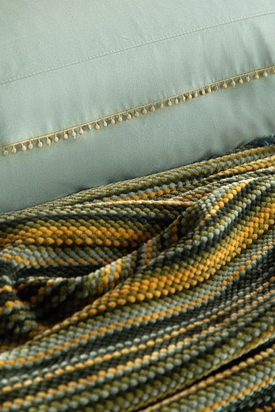 Apricitas HOME Çift Kişilik Yatak Örtüsü Nevresim Set Lızbon Olıve - Yatak Ortusu - 4