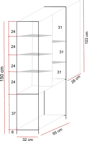 modüleva kapaklı banyo rafı / çok amaçlı dolap - 3