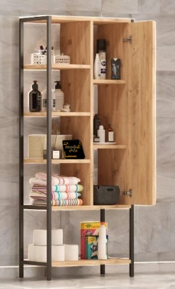 modüleva kapaklı banyo rafı / çok amaçlı dolap - 2