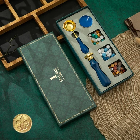 Mum Mühürü Antik Set 4 Renk 75 Metalik Wax Ahşap Sap - 3