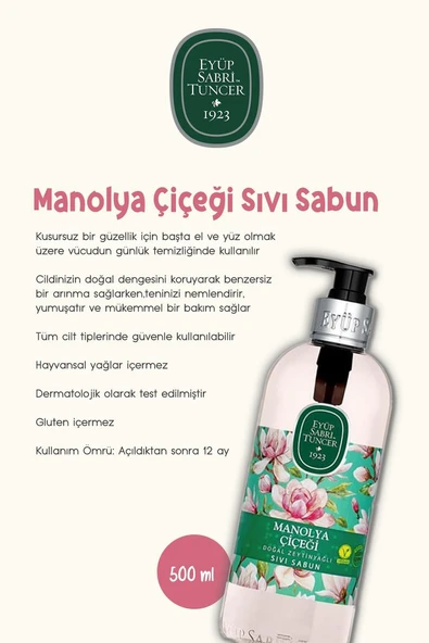 Manolya Çiçeği Sıvı Sabun 9 AL 7 ÖDE 500 ML ve ROSIE Hediyeli - Resim 2