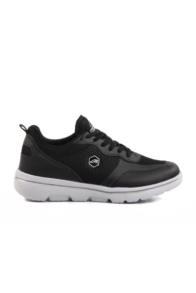 Aspor Siyah Beyaz Fileli Hafif Unisex Spor Ayakkabı