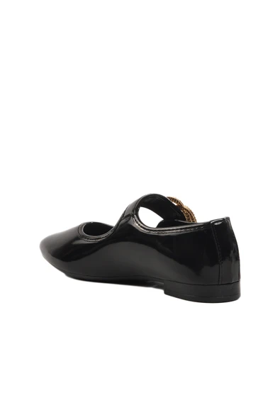 Aspor Siyah Rugan Taşlı Hafif Kadın Abiye Ayakkabı - 4