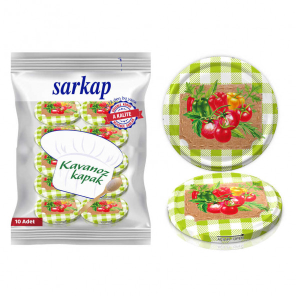 SARKAP 10'LU HİJYENİK PAKETLİ RENKLİ KAVANOZ KAPAĞI 5 PAKET - 7
