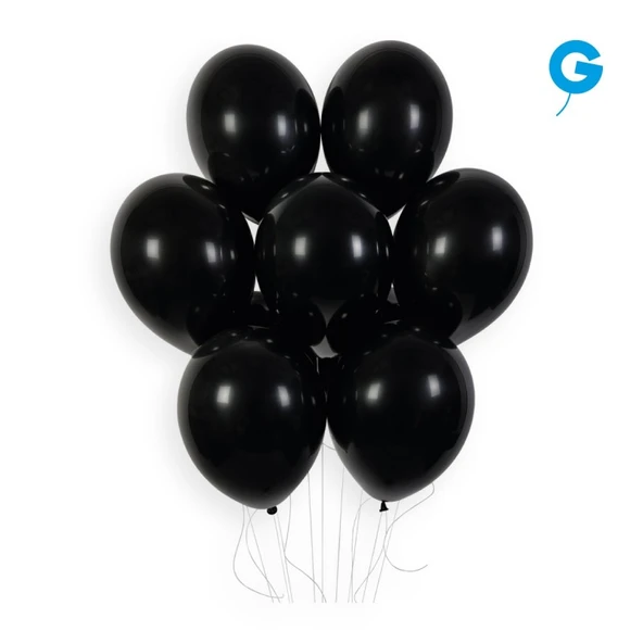 Balon Tek Renk 10" 100lü Siyah Gemar