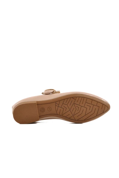 Aspor Bej Rugan Taşlı Hafif Kadın Abiye Ayakkabı - Resim 5