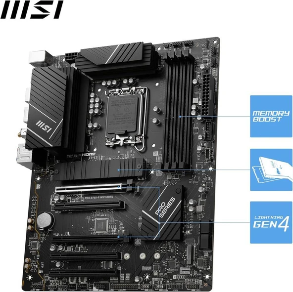 MSI Pro B760-P DDR4 II Intel LGA1700 ATX Anakart Teşhir - 3
