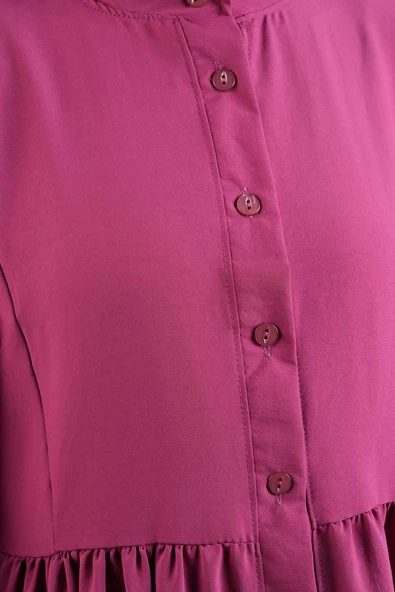 Bayan Modal Günlük Elbise Alaçatı Modal Elbise Fuşya - 4