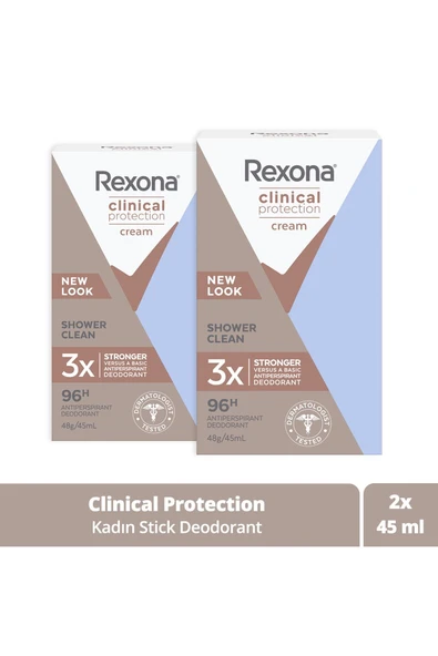 REXONA CLİNİCAL PROTECTİON SHOWER CLEAN UNİSEX 45 ML 2 ADET