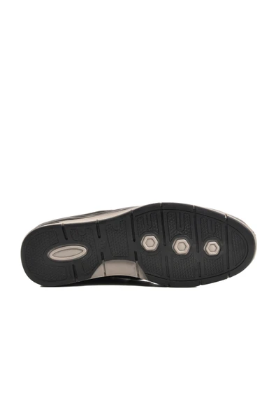 Aspor Siyah Hakiki Deri Erkek Casual Ayakkabı - Resim 5