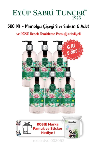 Eyüp Sabri Tuncer Doğal Zeytinyağlı Sıvı Sabun Manolya Çiçeği 500 ML ürün görseli