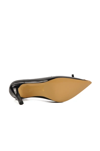 Aspor Siyah Rugan İnce Topuklu Kadın Abiye Ayakkabı - 5