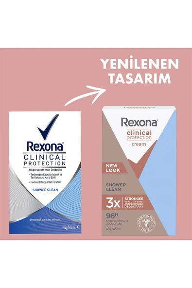 REXONA CLİNİCAL PROTECTİON SHOWER CLEAN UNİSEX 45 ML 2 ADET - 5