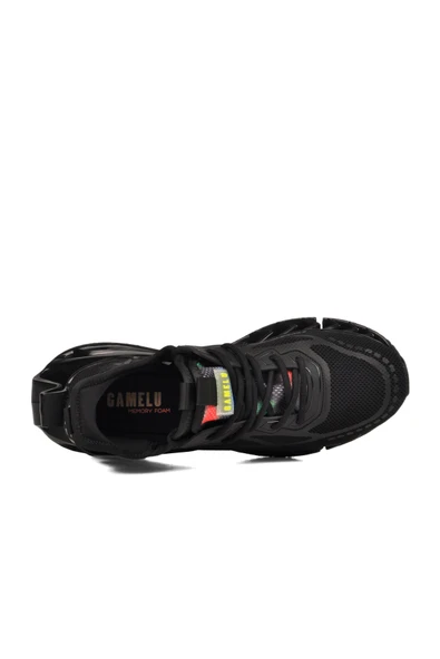 Gamelu Siyah Fileli Hava Alabilen Memory Foam Erkek Sneaker - Resim 4