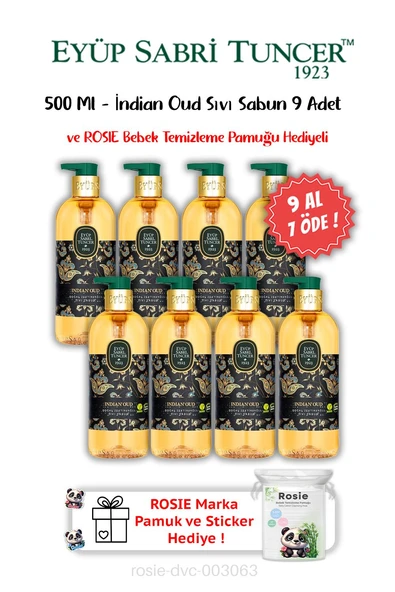 9 AL 7 ÖDE İndian Oud Sıvı Sabun 500 ML ve ROSIE Hediyeli