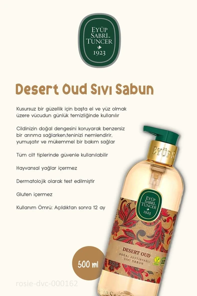 Desert Oud Sıvı Sabun 500 ML 6 AL 5 ÖDE ve ROSIE Hediyeli - Resim 2