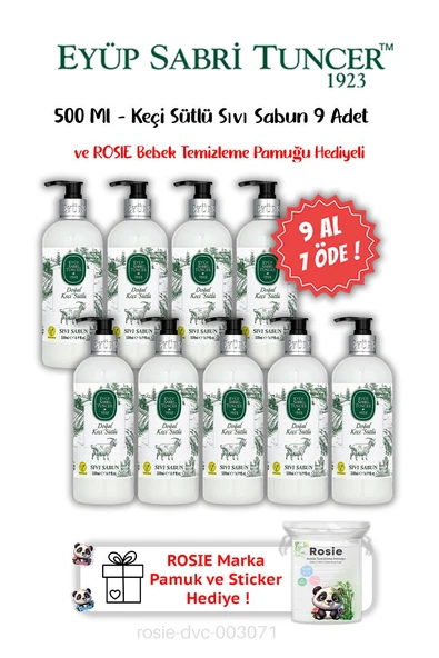 9 AL 7 ÖDE Keçi Sütlü Sıvı Sabun 500 ML ve ROSIE Hediyeli
