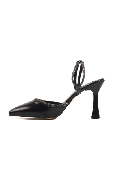 Aspor Siyah İnce Topuklu Kadın Abiye Ayakkabı - 2