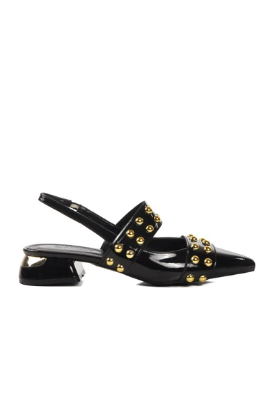 Aspor Siyah Rugan Kadın Abiye Ayakkabı