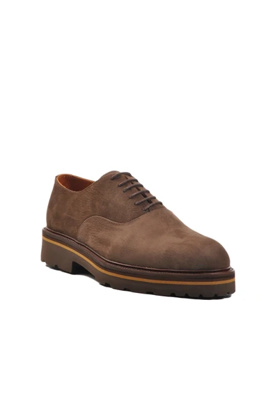 Aspor Kahve Nubuk Hakiki Deri Erkek Klasik Ayakkabı Premium - Resim 3