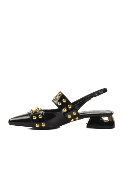 Aspor Siyah Rugan Kadın Abiye Ayakkabı - 2