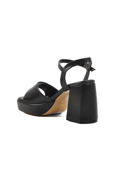 Aspor Siyah Platform Topuk Kadın Topuklu Sandalet - 4