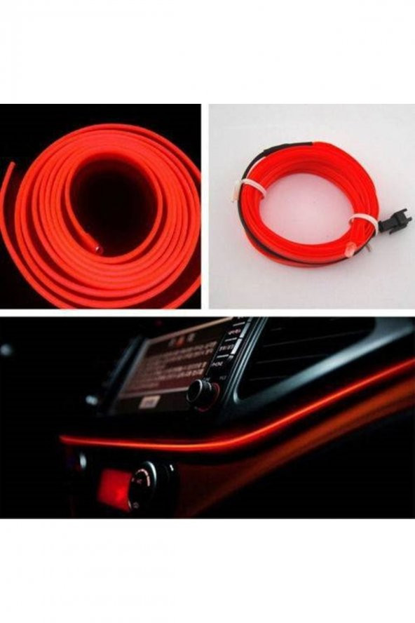 Opel Astra J Sedan Kırmızı 2 Metre Neon İp Torpido Fitili Oto Şerit Led