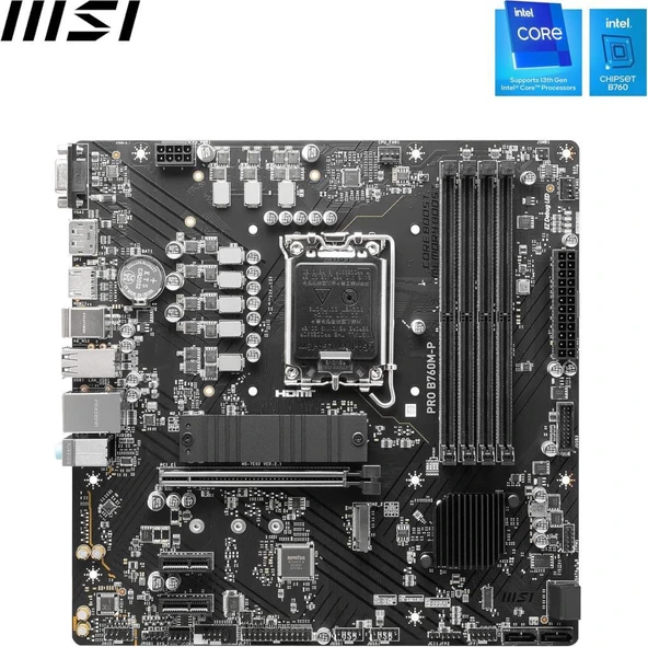 MSI Pro B760M-P Intel LGA1700 DDR5 Micro ATX Anakart Teşhir - 6