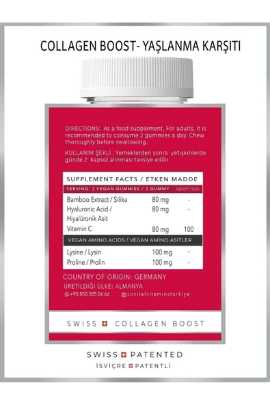 SOVİTAL RED CARPET YAŞLANMA KARŞITI KOLAJEN 60 TABLET - 3
