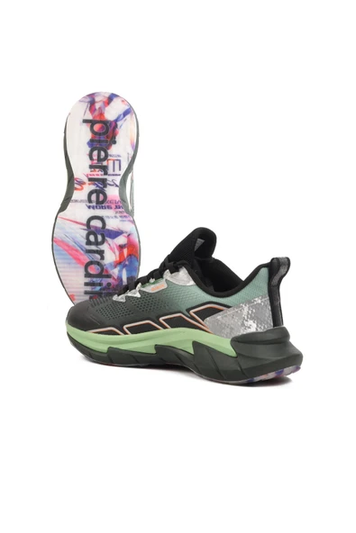 Pierre Cardin Siyah Yeşil Memory Foam Hafif Erkek Spor Ayakkabı - Resim 4