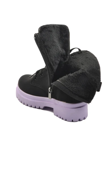 Walkway Siyah Lila İçi Kürklü Kız Çocuk Bot - Resim 4