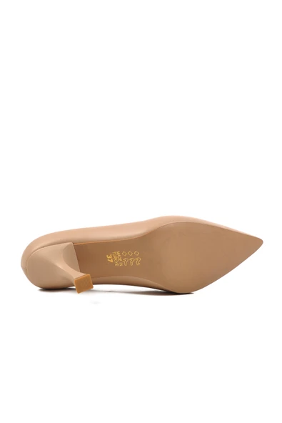 Aspor Bej Ten İnce Topuklu Stiletto Kadın Abiye Ayakkabı - 5