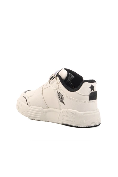 Aspor Beyaz Unisex Cırtlı Çocuk Spor Ayakkabı - 4